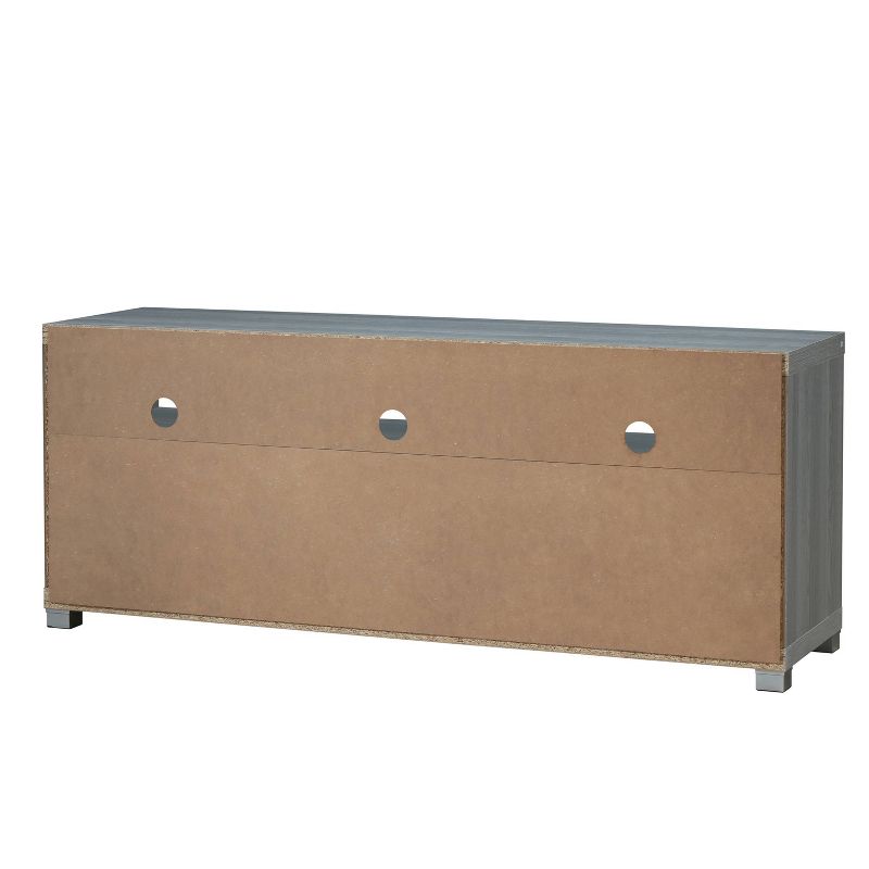 Rosemark 3 Door Media Credenza TV Stand for TVs up to 66" Gray - Treasure Trove Accents