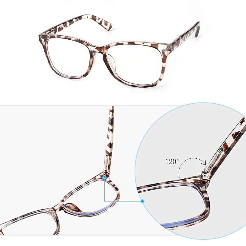 Blue Light Blocking Computer Glasses Retro Clear Lens Eyeglasses Frame