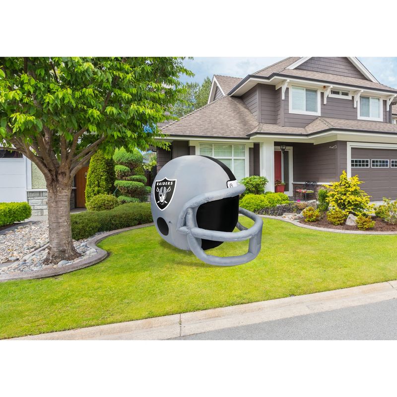 Fabrique NFL OAKLAND RAIDERS Team Inflatable Helmet   4 ft., 4 ft Tall, Silver