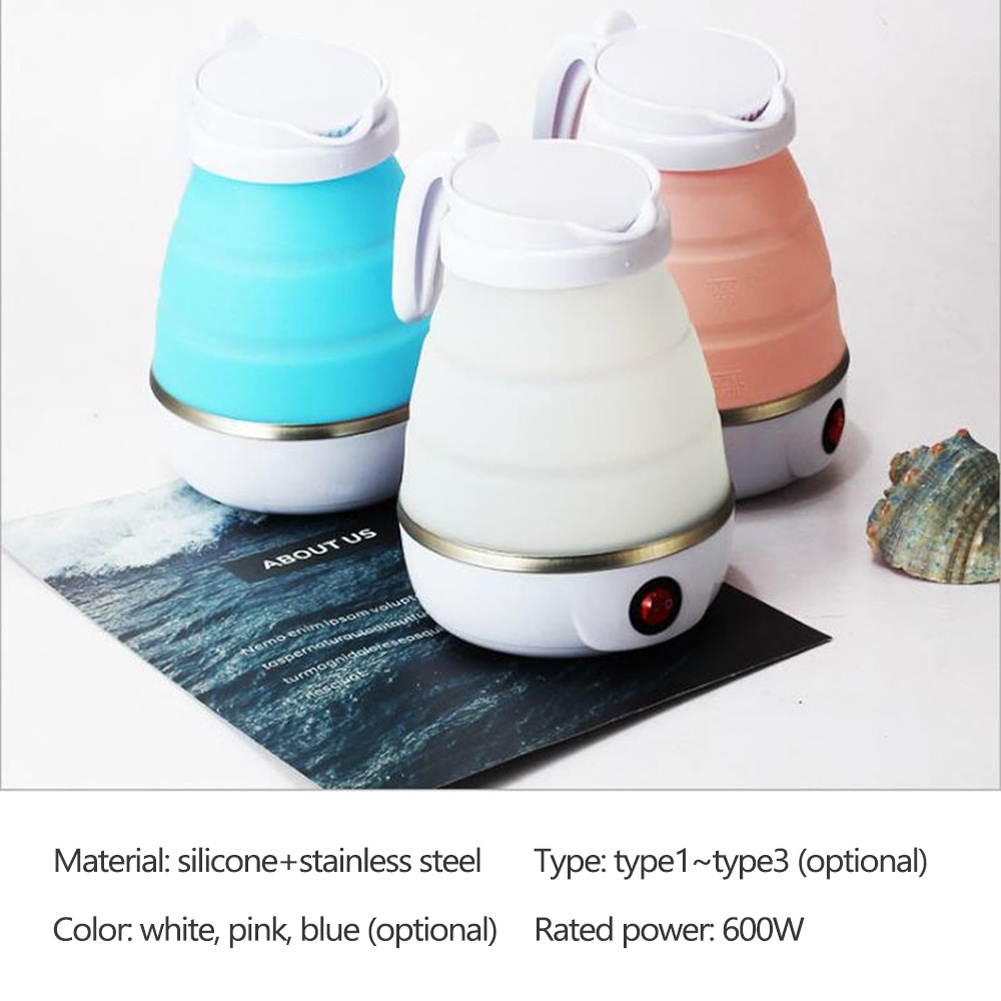 Mini Travel Winter Outdoor Portable Electric Kettle Foldable Kettles Food Grade Silicone Small Size Home Household Silicone Kettle Convenient Quick Multipurpose Utility Tool