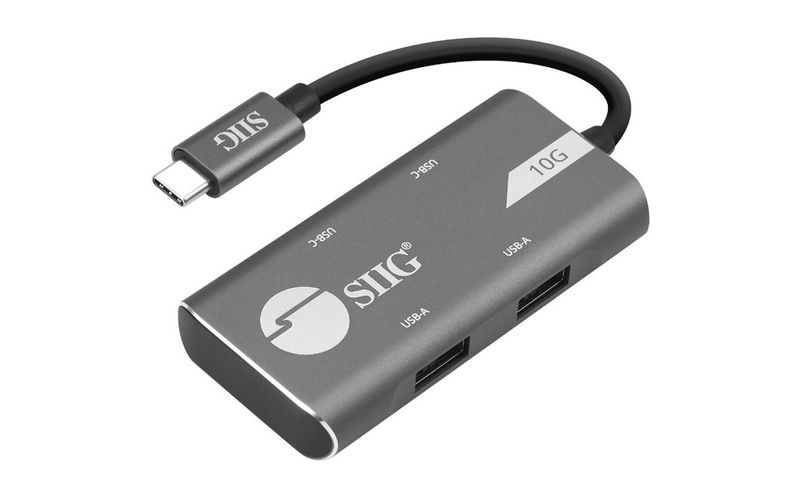 SIIG 4-Port USB 3.1 Gen 2 10G Hub - 2A2C - USB 3.1 (Gen 2) Type C - External - 4 USB Port(s) - 4 USB 3.1 Port(s) - PC, Mac