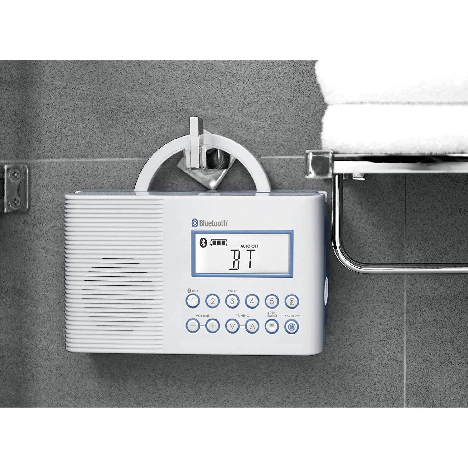 Sangean H202 Portable AM/FM/Weather Alert/ Bluetooth Digital Tuning Waterproof Shower Radio