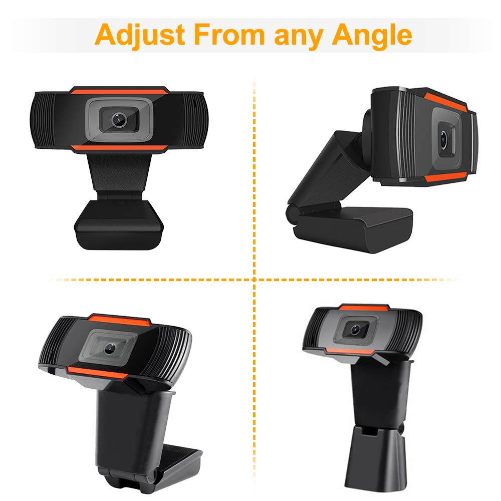 Ylife 1080P Full HD PC Webcam, USB Computer Web Camera with Built-in Microphone for PC Laptops Desktop and Gaming, Live Streaming Webcam for Video Calling (Orange)