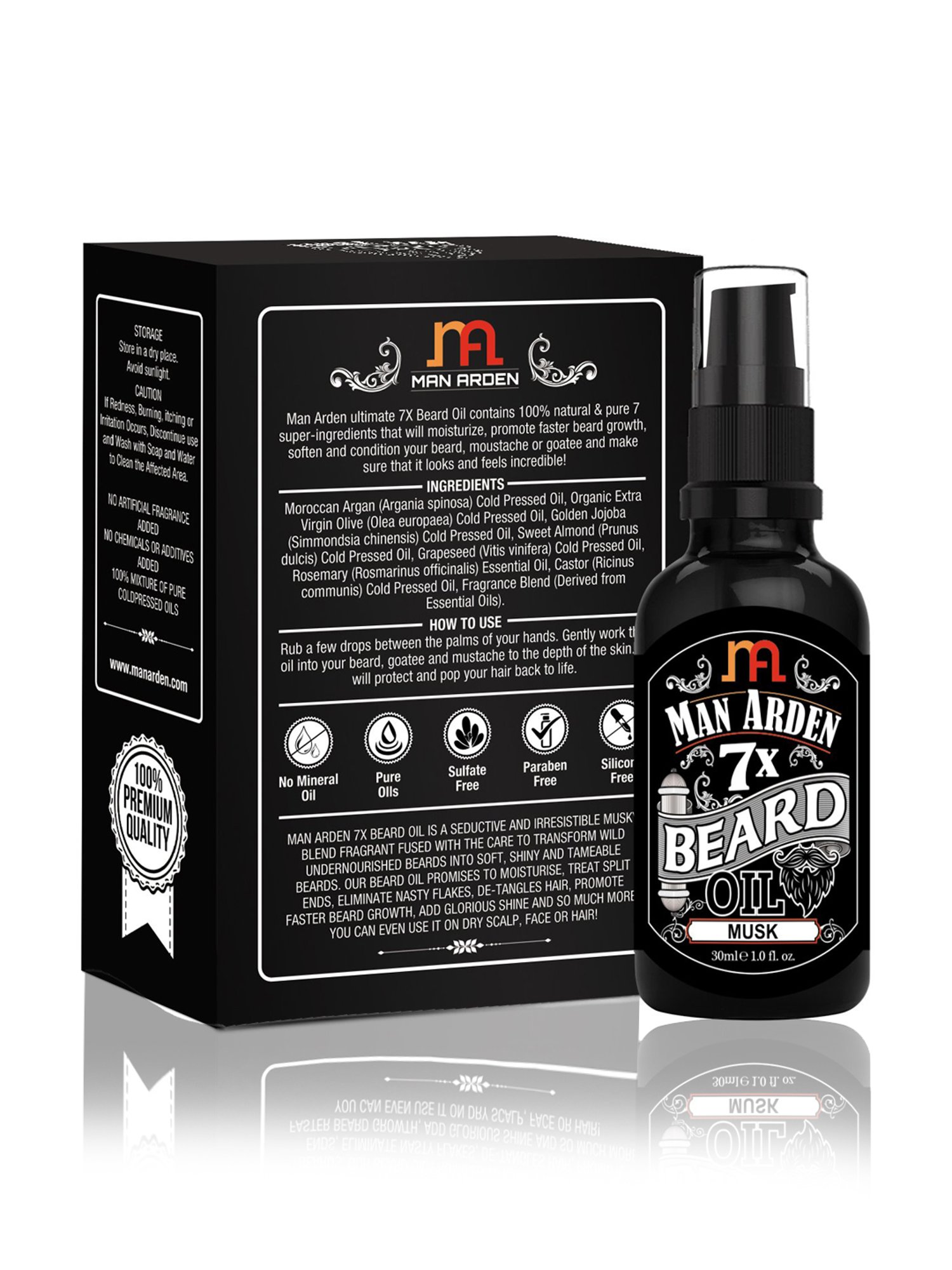 Man Arden 7X Musk Beard Oil - 30 ml