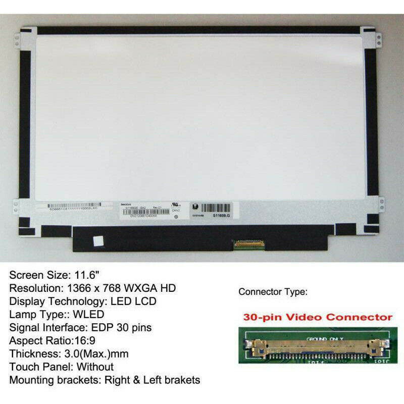 Dell Chrombook 11 P22T 2nd Generation 11.6" HD LED LCD Screen eDP 30PIN MATTE