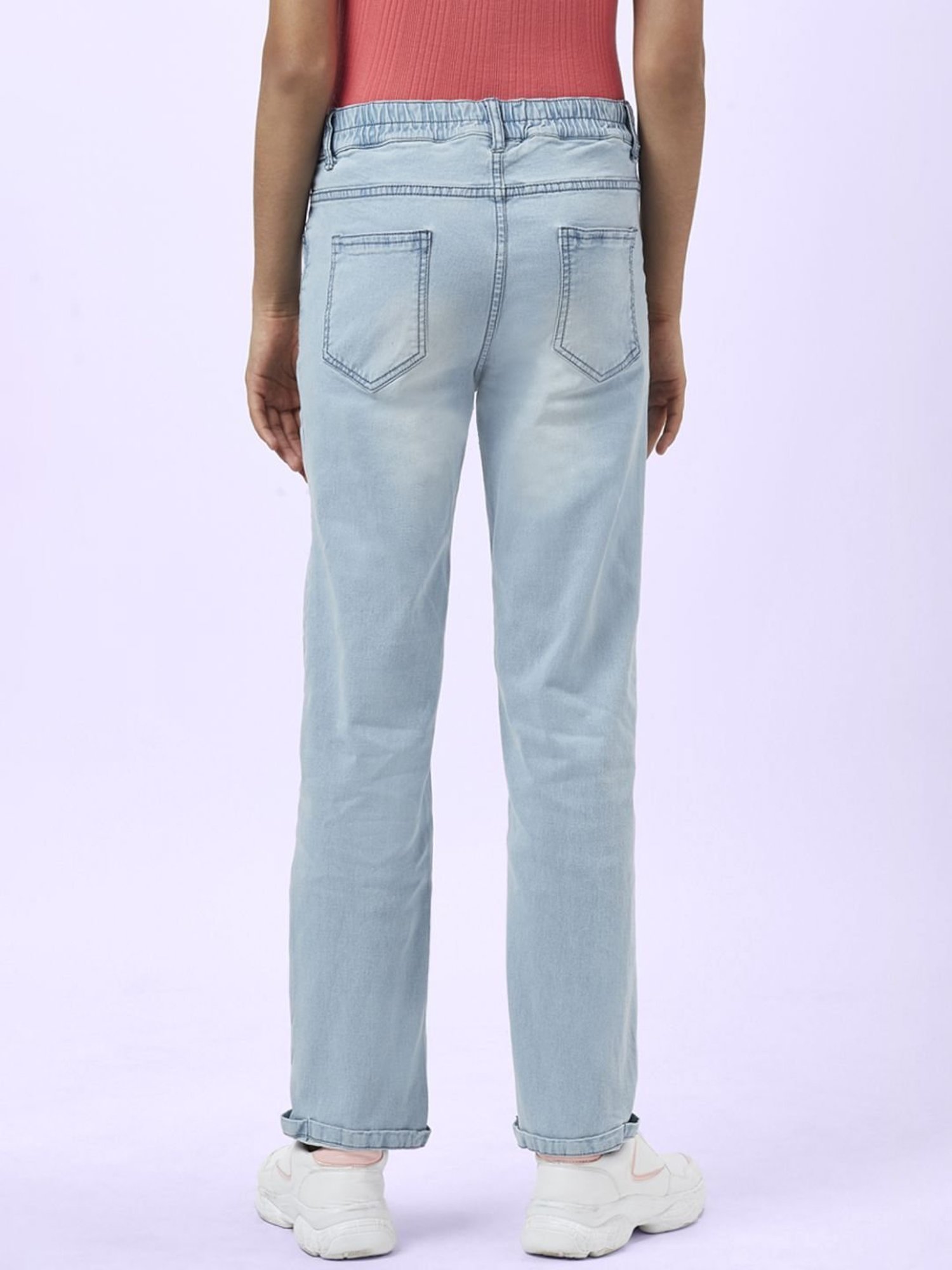 Coolsters by Pantaloons Girls Blue Cotton Distressed Jeans