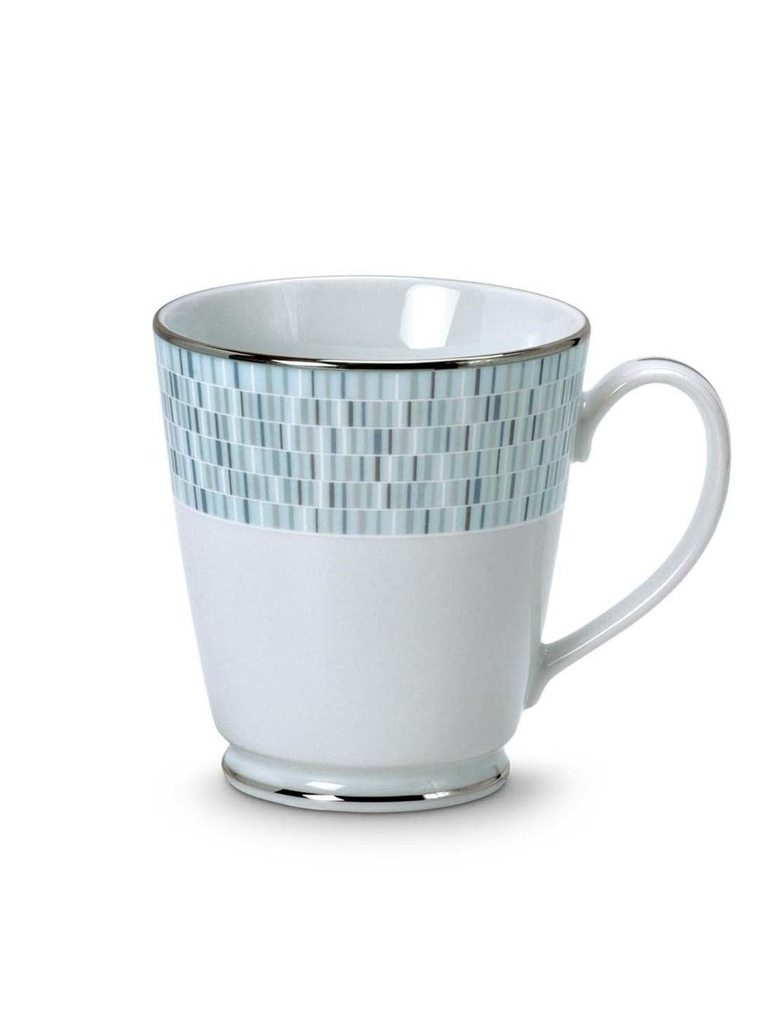 Noritake Ville De Platine White & Blue Poreclain Milk Mug (0.37 L) - Set of 1