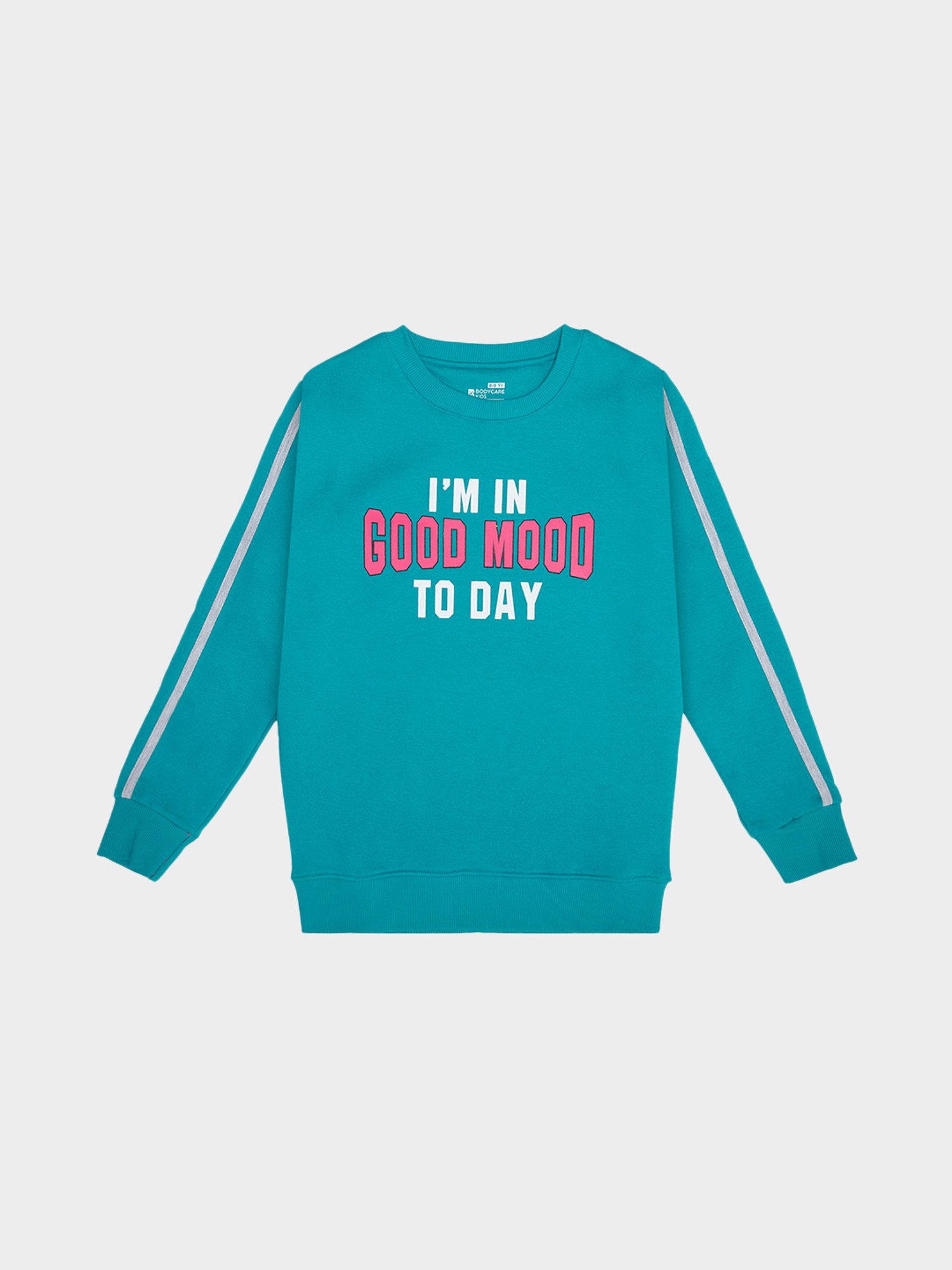 Bodycare Girls Sea Green Graphic Print Full Sleeves Sweatshirt