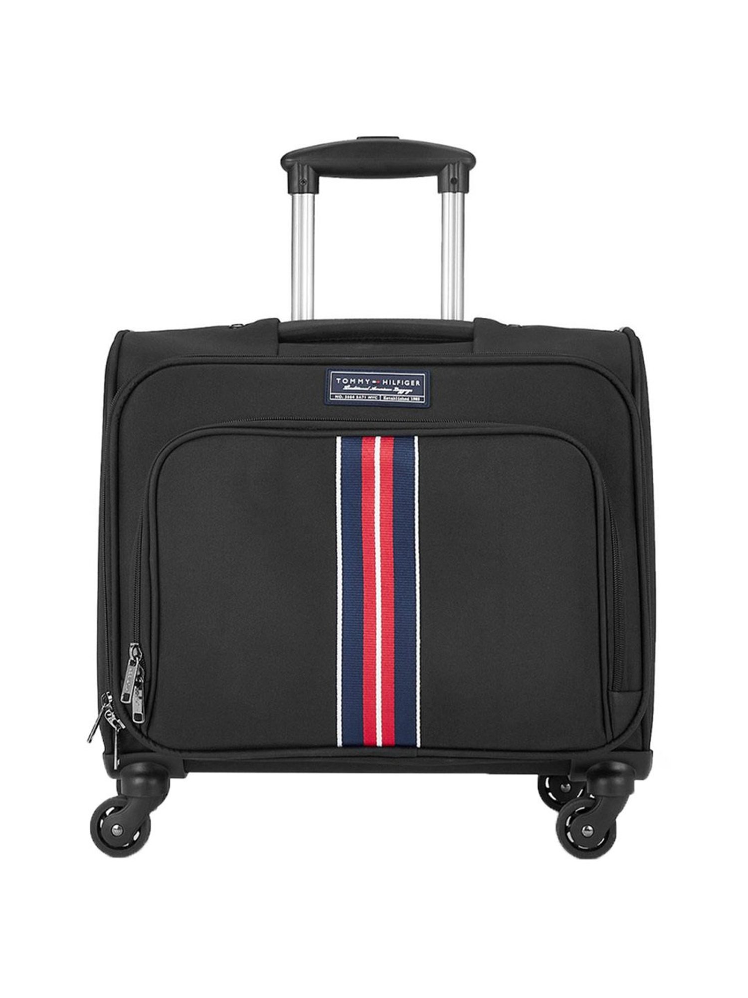 Tommy Hilfiger Nashville Black Solid Soft Cabin Overnighter Trolley Bag - 45 cm