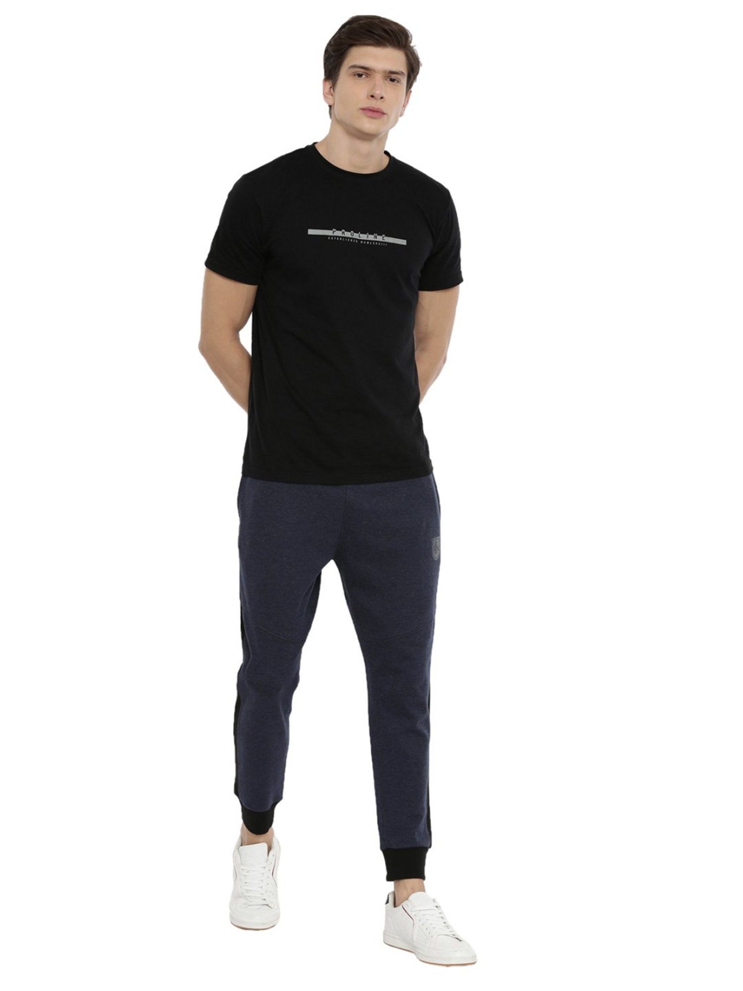 Proline Blue Cotton Regular Fit Joggers