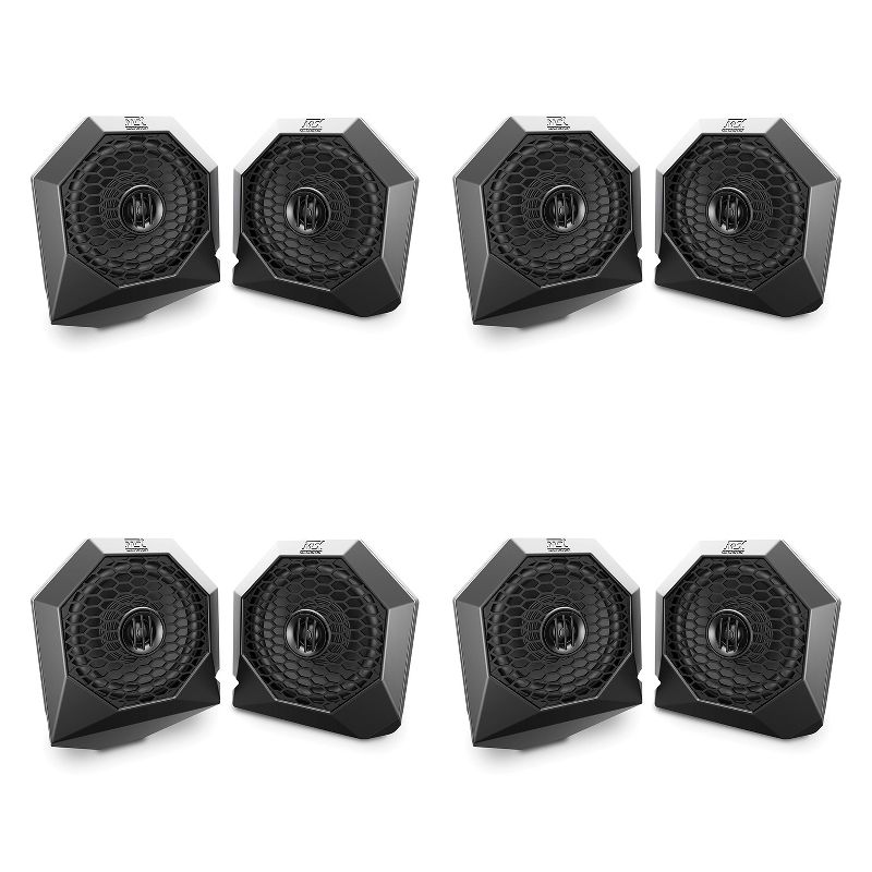 MTX Polaris RZRPOD65 6.5 Inch 130 Watt Dash Mount RZR ATV Coaxial Speakers, Pair (4 Pack)