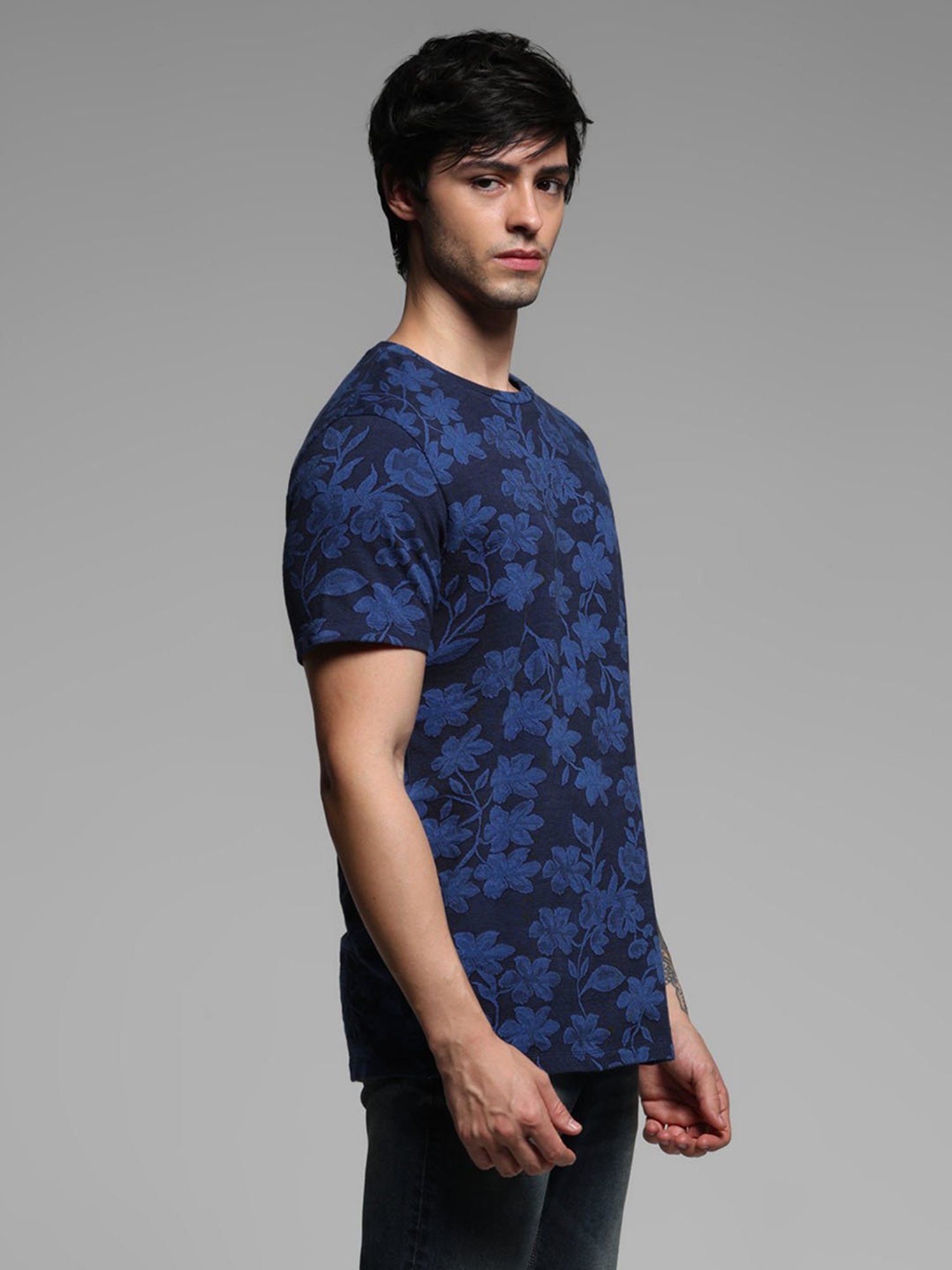 Jack & Jones Outer Space Cotton Slim Floral T-Shirt