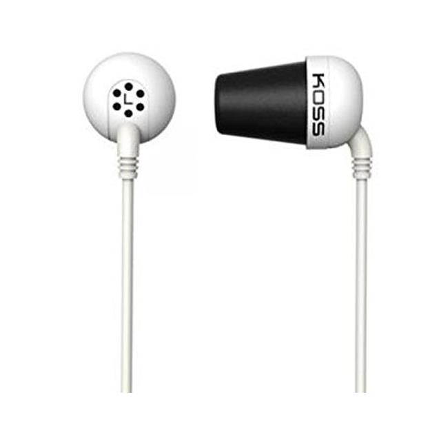 KOSS White PLUGW Earbud Noise Isolating