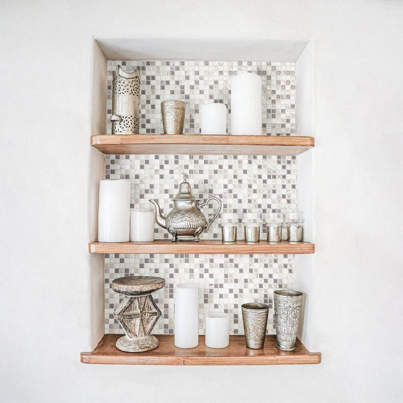 Smart Tiles 11.55'' X 9.64'' Self Adhesive 3D Peel and Stick Backsplash Tiles Gray