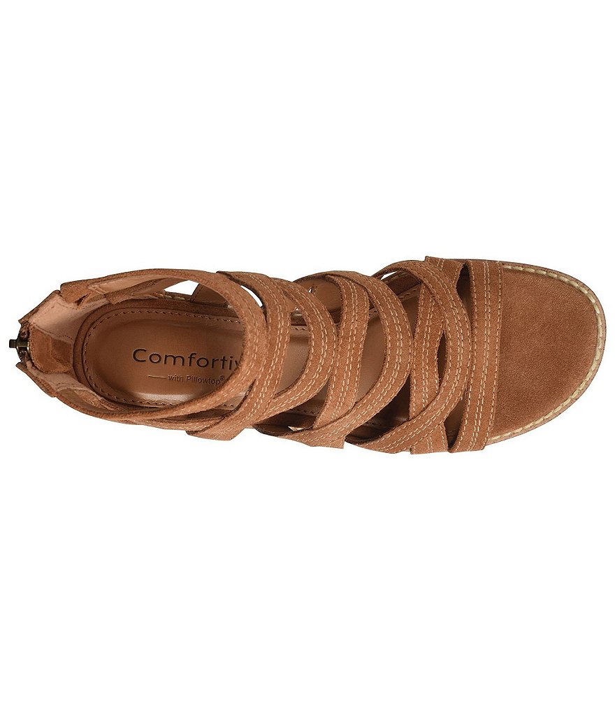 Comfortiva Betha Suede Gladiator Block Heel Sandals