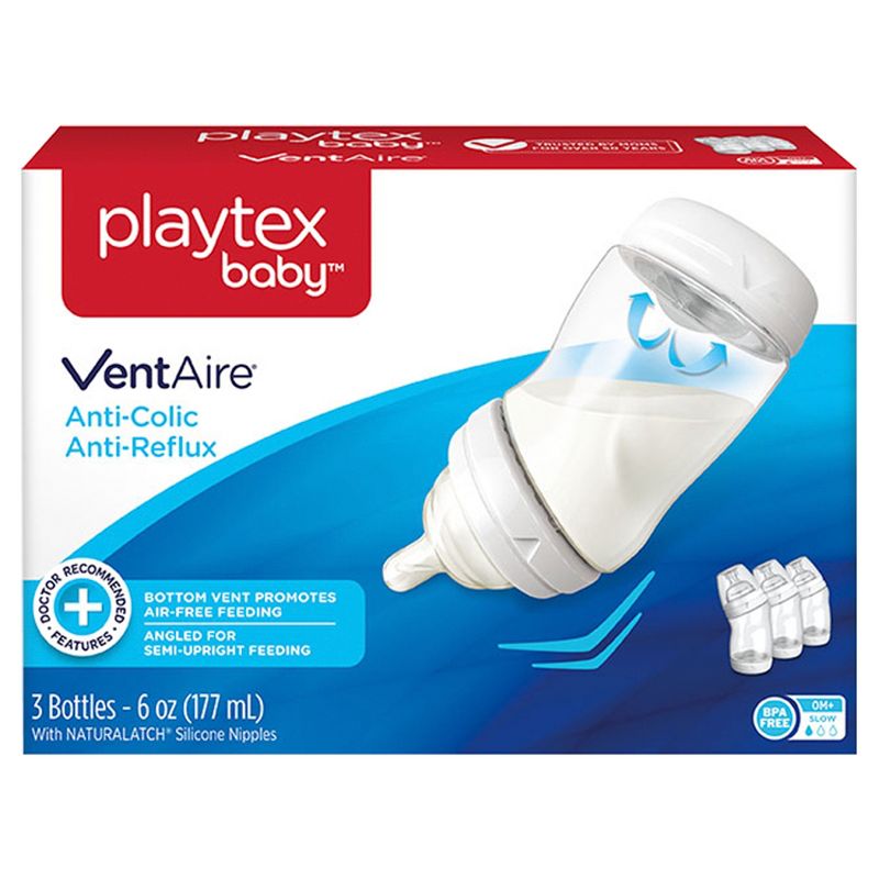 Playtex Baby VentAire Complete Tummy Comfort 6oz 3pk Baby Bottle
