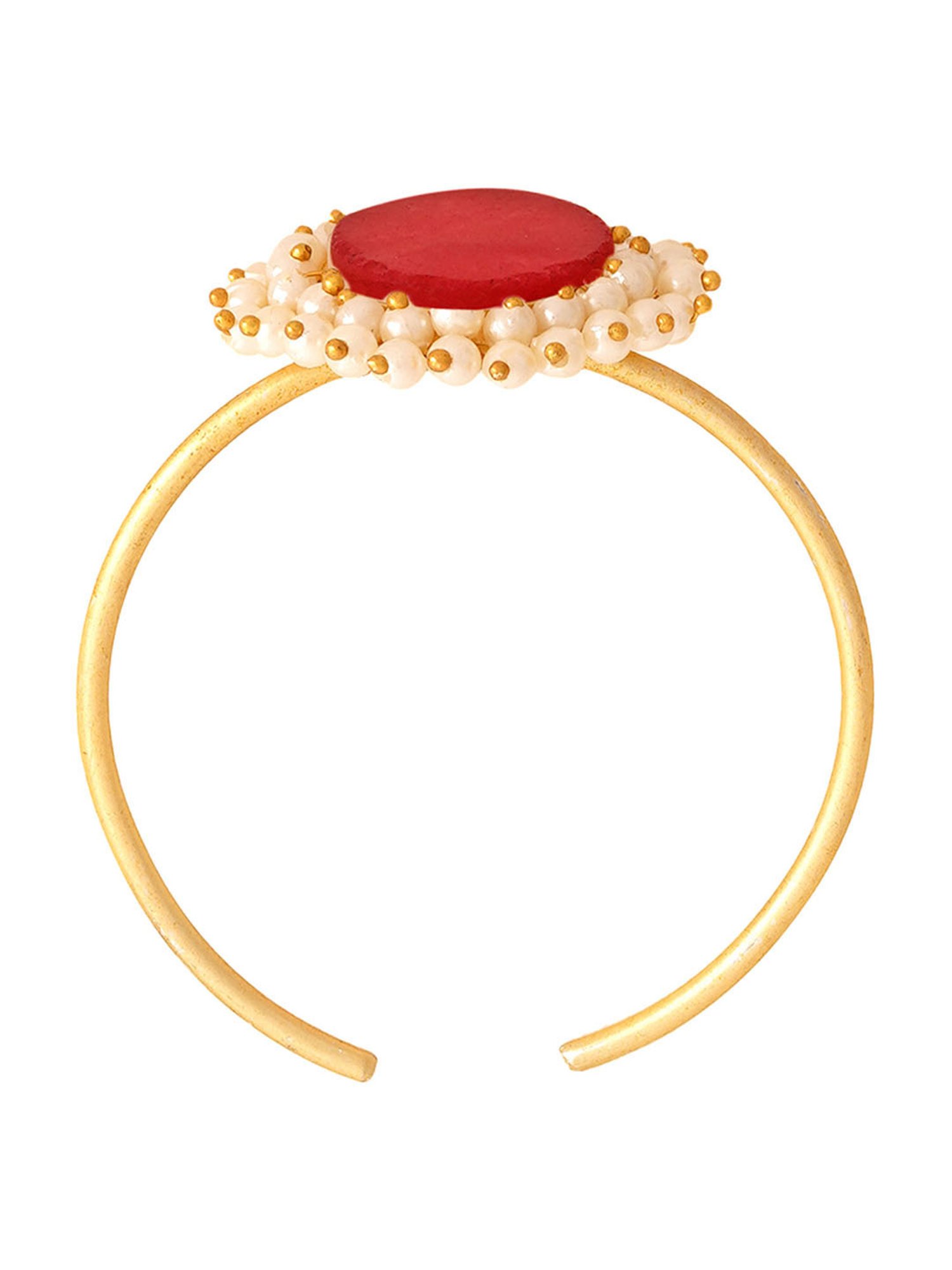 Teejh Aasita Red Studded Pearl Bracelet