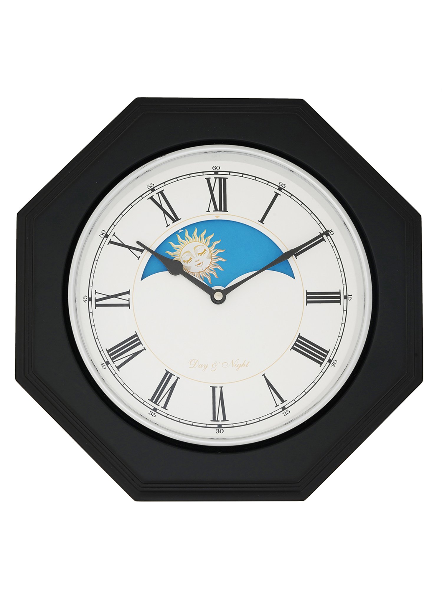 CHRONIKLE Octagon Black Wood Wall Clock