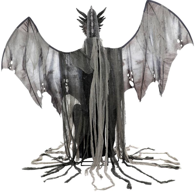 7' Halloween Animated Winter Dragon Prop