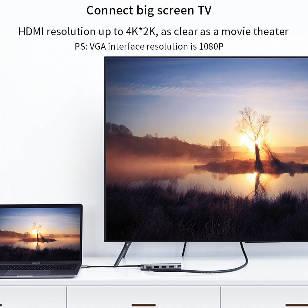 New Type-C 8-In-1 Multi-Function Converter Single Hub Hdmi Network Card Multi-Card Reader Hub