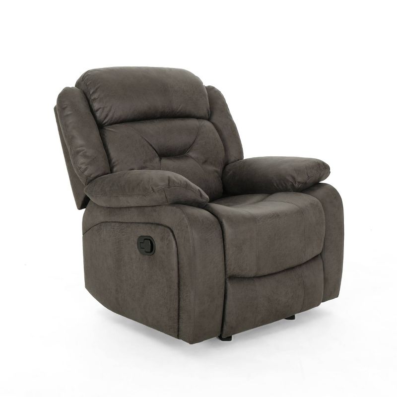 Horatius Traditional Microfiber Glider Overstuffed Recliner Slate - Christopher Knight Home