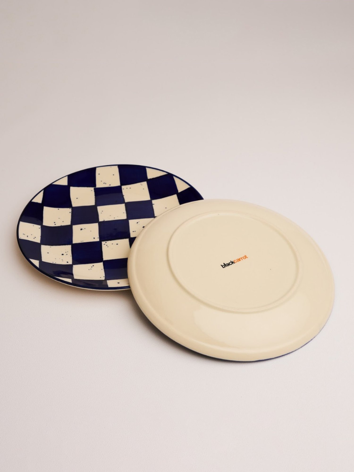 Nestasia Premium Quality Mandala Yellow Spiral Printed Square Shaped Ceramic Plate With Handle