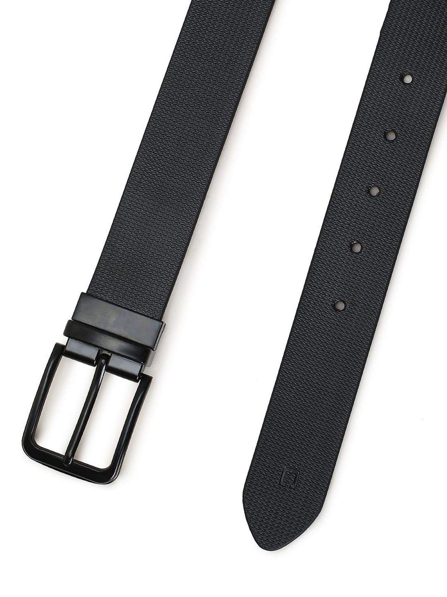 Crusset Black Leather Formal Belt for Men