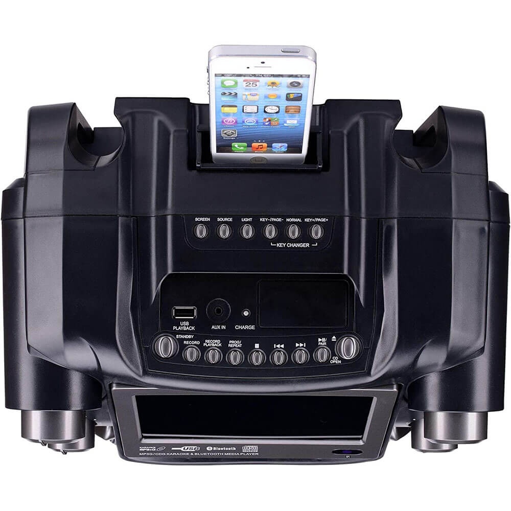 Karaoke USA GF920 Portable Professional CDG & MP3G Karaoke Player, 7 in. Color TFT Display, Record Function, Rechargable Lithium Battery & PA System