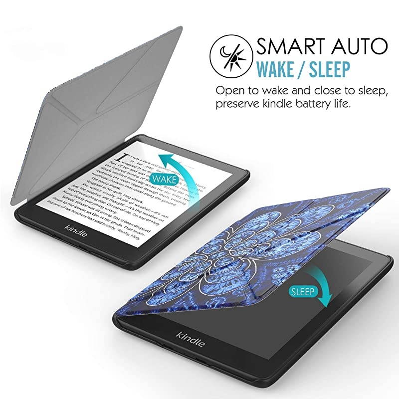 Case Replacement with Kindle Paperwhite 10th Generation 2018 Releases Standing Origami Slim Shell Cover with Auto WakeSleep for  Kindle Paperwhite 2018 Ereader Rattan Flower Blossom