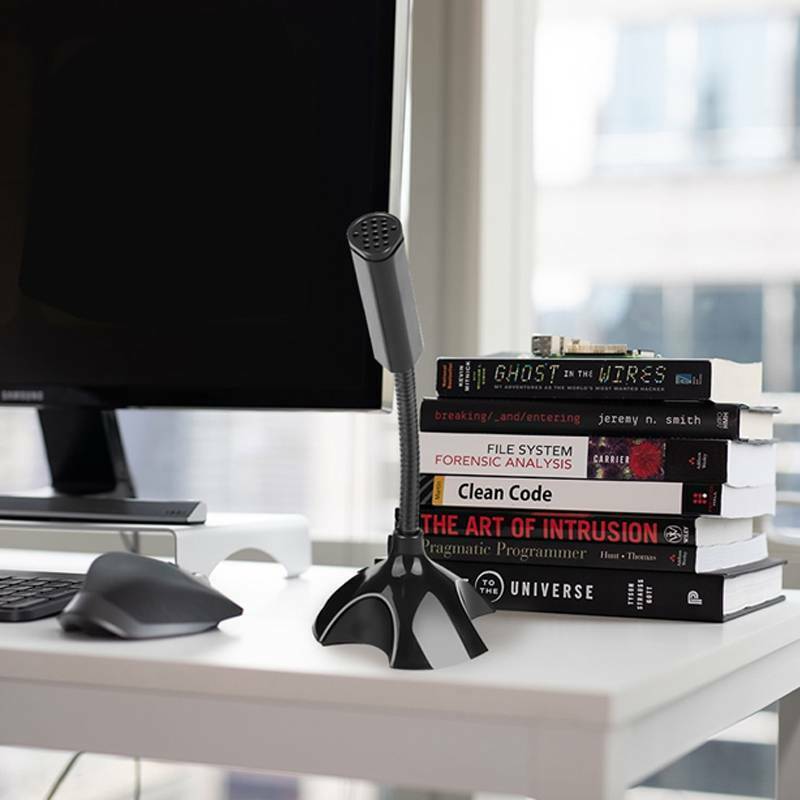 USB Wired Office Home Conference Microphone Mic for PC Desktop Notebook Laptop Computer Microphone Plug and Play (Black)