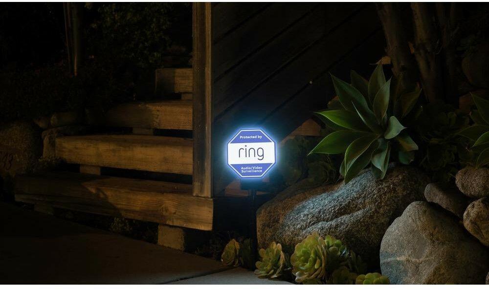 Ring Solar Security Sign Audio Video Surveillance Home Protection Door Warning