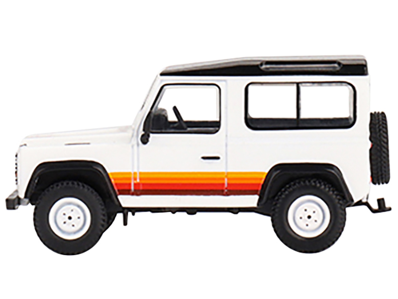 1985 Land Rover Defender 110 County Station Wagon Russet Brown with White Top Limited Edition to 1800 pieces Worldwide 1/64 Diecast Model Car by Mini GT