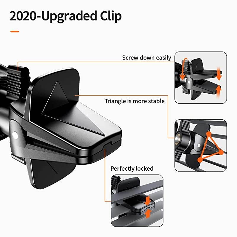 Ultra-Durable] Cell Phone Holder for Car, Universal Car Phone Mount Dashboard Windshield Vent Compatible with iPhone 12 11 Pro Max XS X XR 8 SE, Samsung Galaxy S20+Ultra S10 Note 10 Plus &All