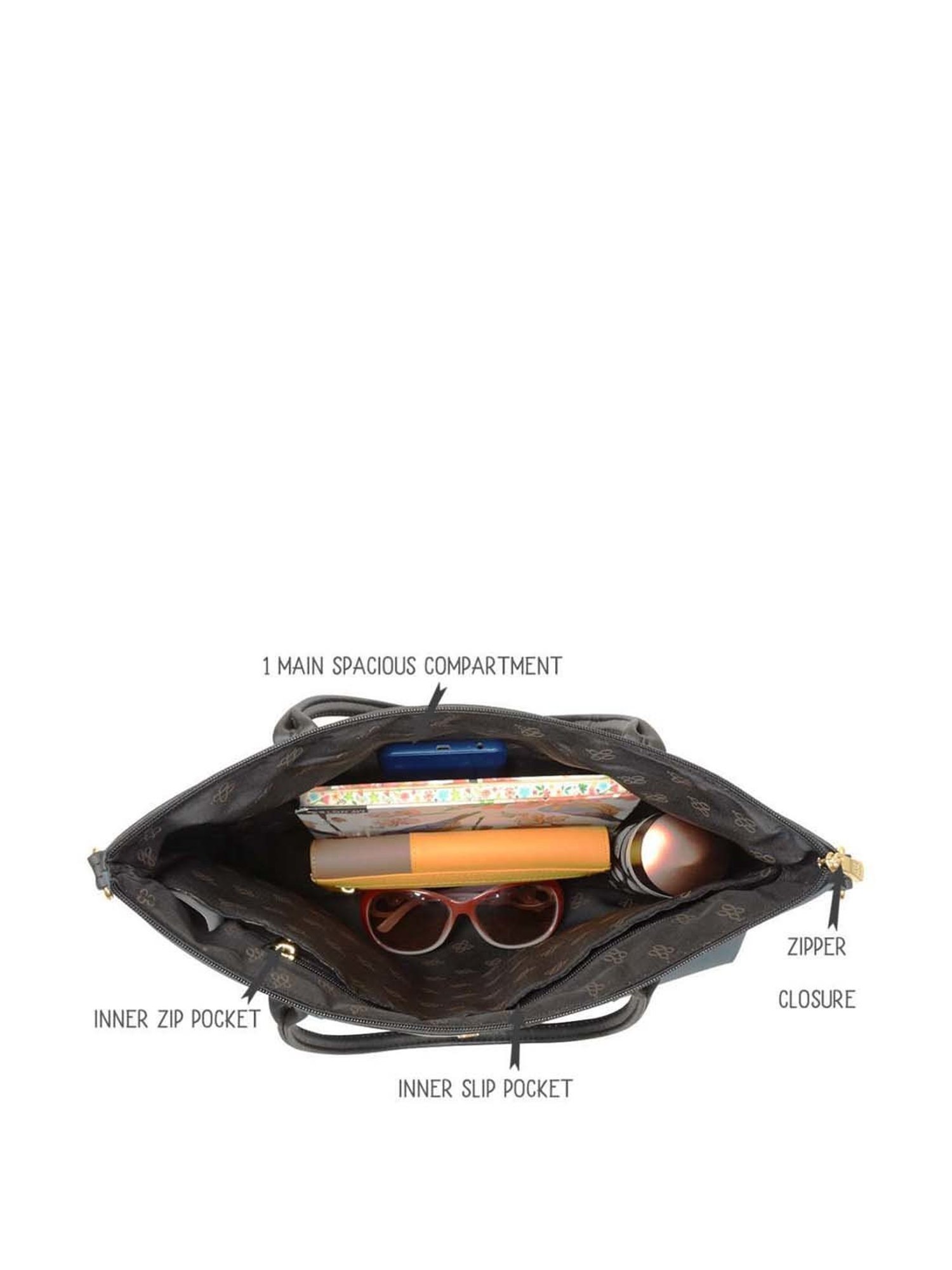 Baggit Black Solid Large Messenger Bag