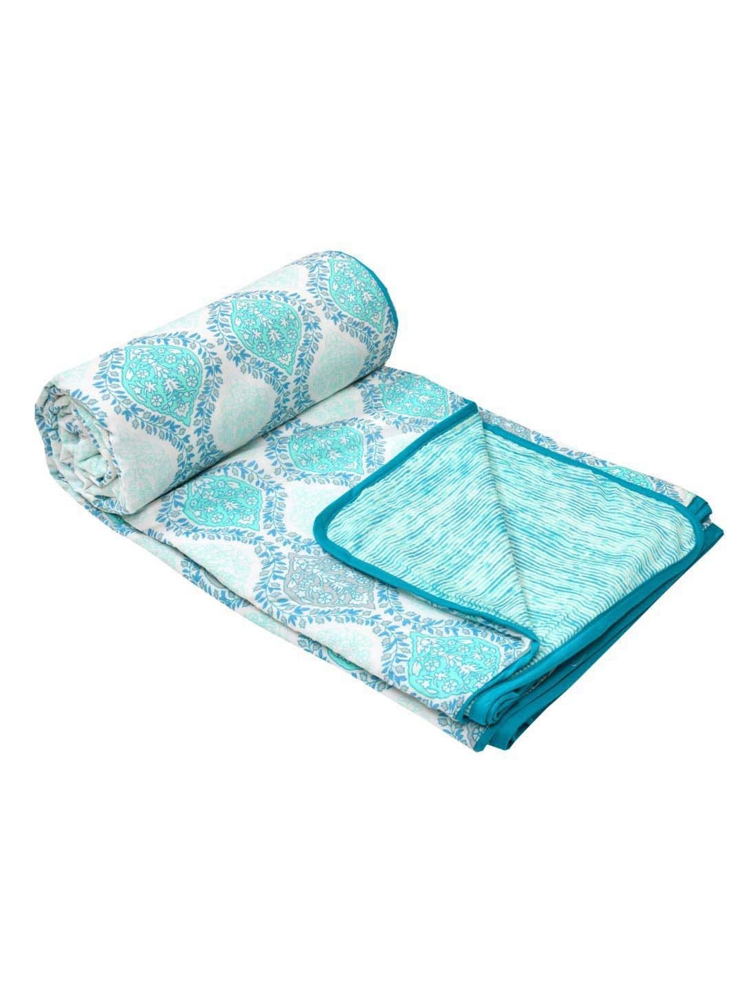 JaipurFabric Ocean Blue Mulmul Cotton 150 GSM Reversible Ac Dohar