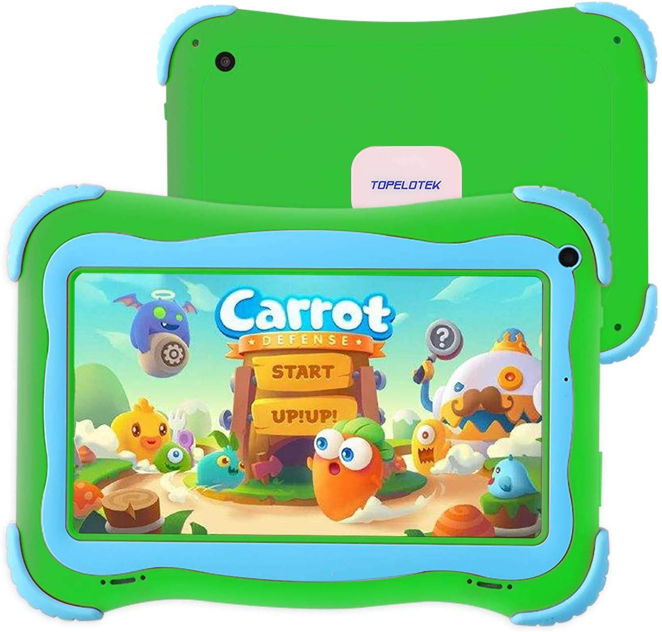 Tablet for Kids, 7 inch Kids Tablet Android 1GB +16 GB Learning Tablet,IPS Eye Protection,Dual Cameras WiFi GMS Certified Kids-Proof Toddler Tablets Parent Control,Google Play Store (Green)