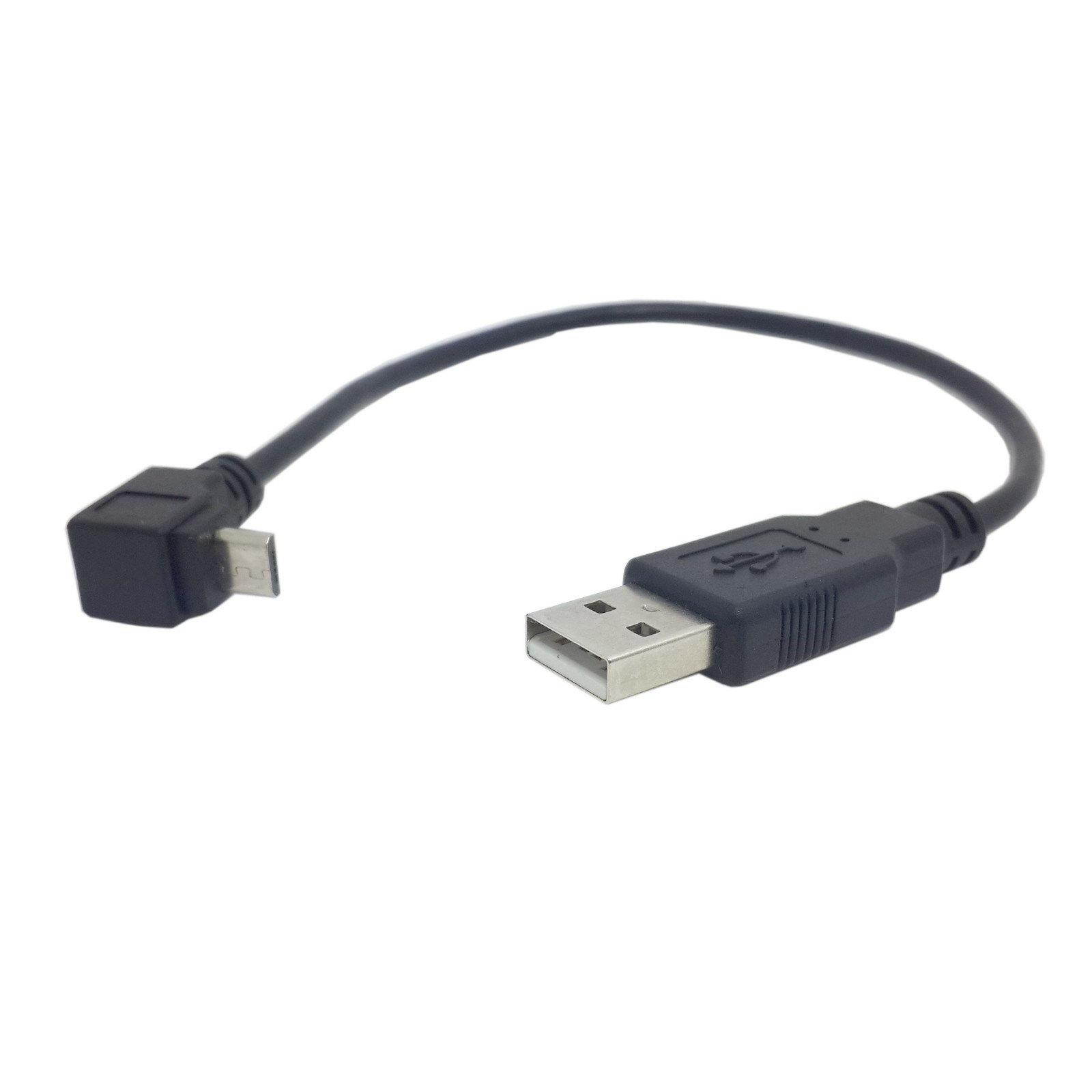 Up Angled 90 Degree Micro USB Male to USB 2.0 Male Data Charge Cable 25cm