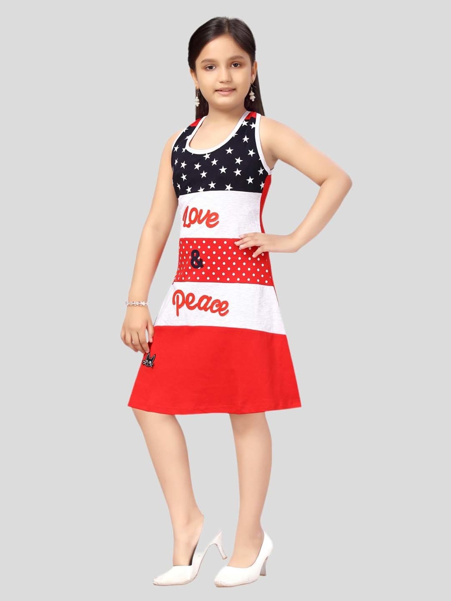 Aarika Kids Multicolor Printed Midi Dress