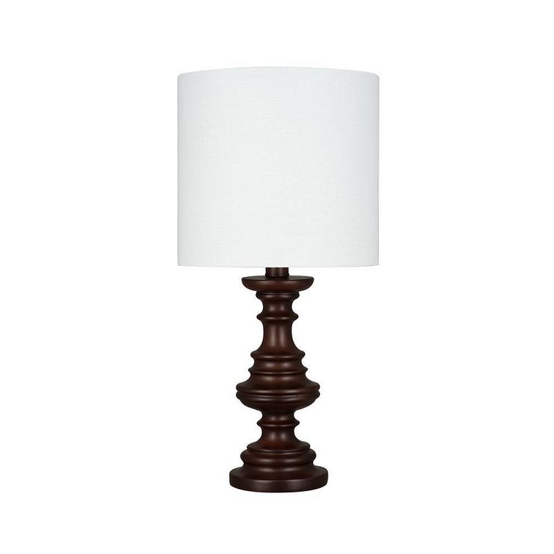 8.5" Espresso Faux Wood Table Lamp (Includes LED Light Bulb) Brown - Cresswell Lighting