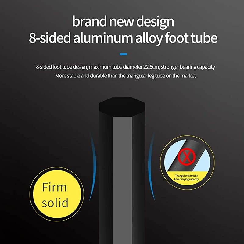 Portable Tripod Stand Aluminum Alloy 5kg/11lbs Load Capacity Max. Height 148cm/58.2in with 3-Way Tripod Head Middle Axis Black