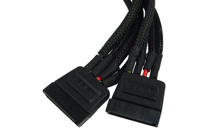 Phobya 5-Pin SATA Power to 2x 5-Pin SATA Power Splitter Cable - 15cm | Black (87291)