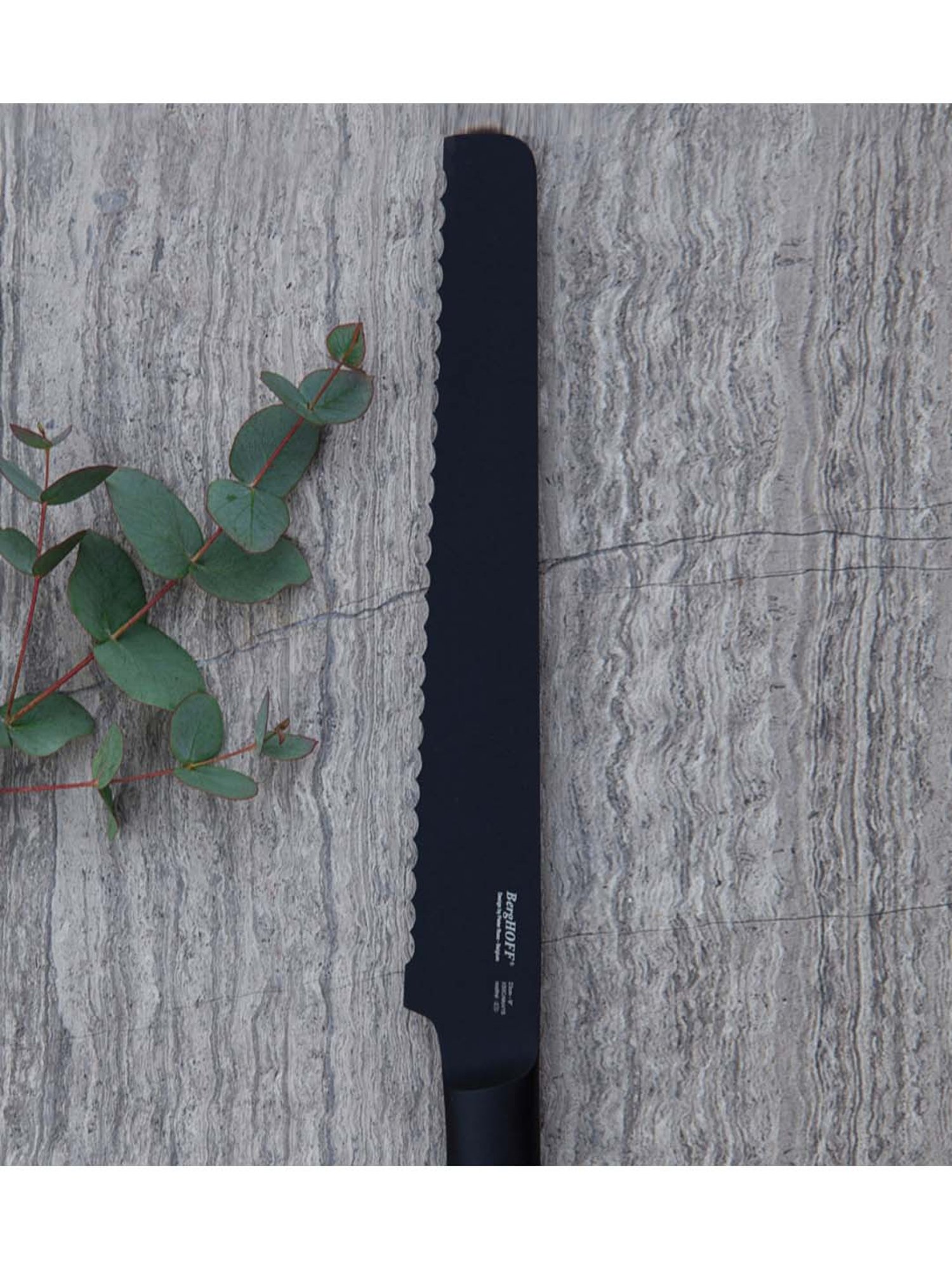 BERGHOFF Black Stainless Steel Bread Knife - Set of 1