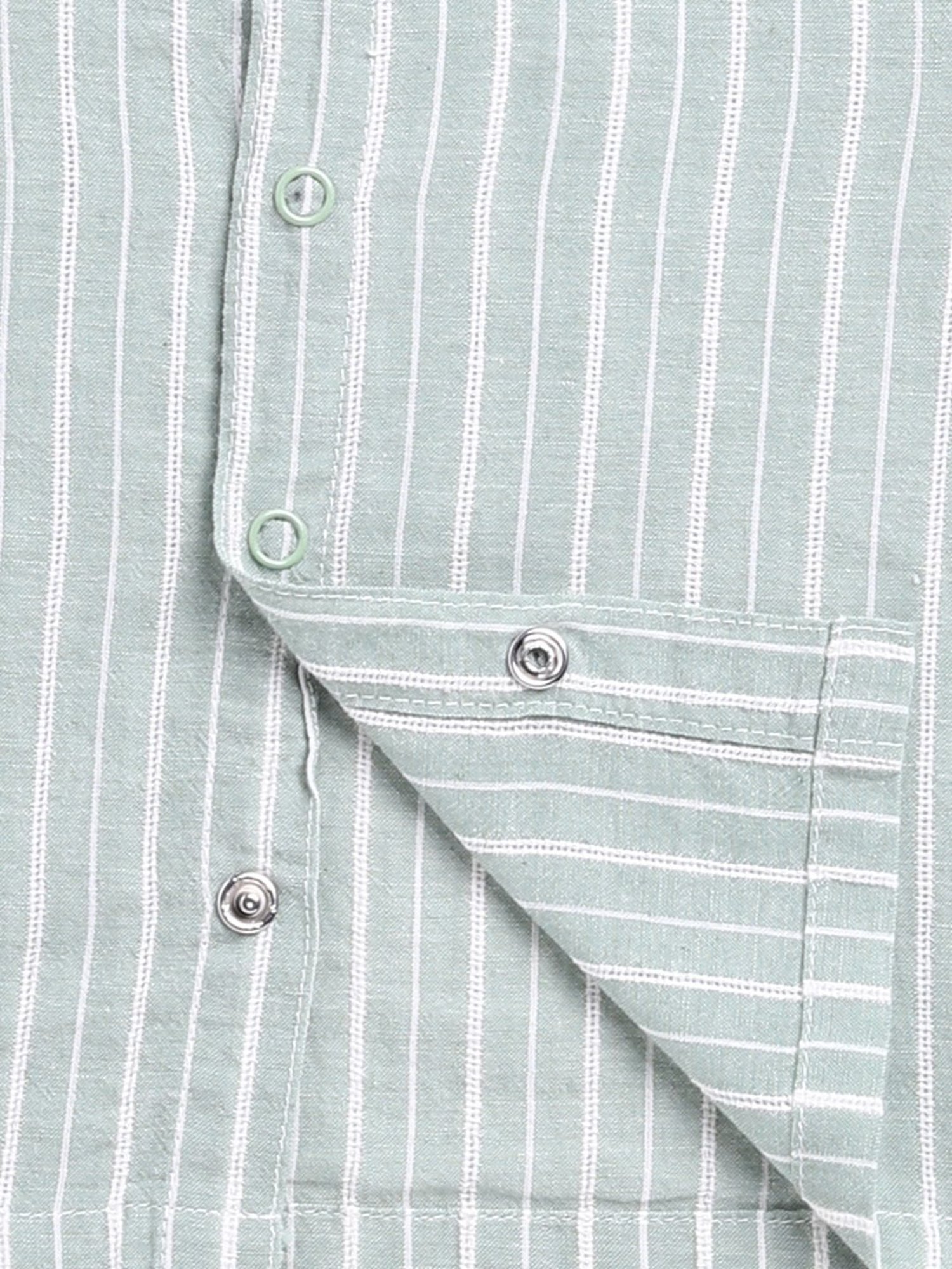 Clt.s Unisex Green Cotton Striped Co-ord Set