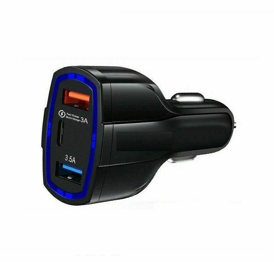 3-Port USB Car Charger Adapter QC 3.0 Fast Charging For iPhone   LG