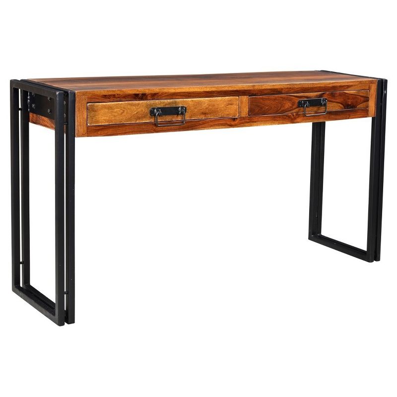 Solid Sheesham Wood 60" Console Table with Metal Legs - Timbergirl