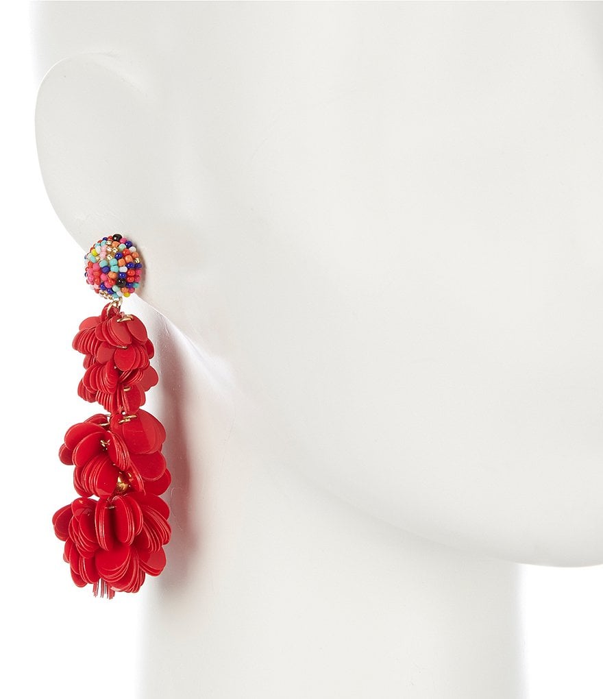 Natasha Accessories Beaded Sequin Earrings