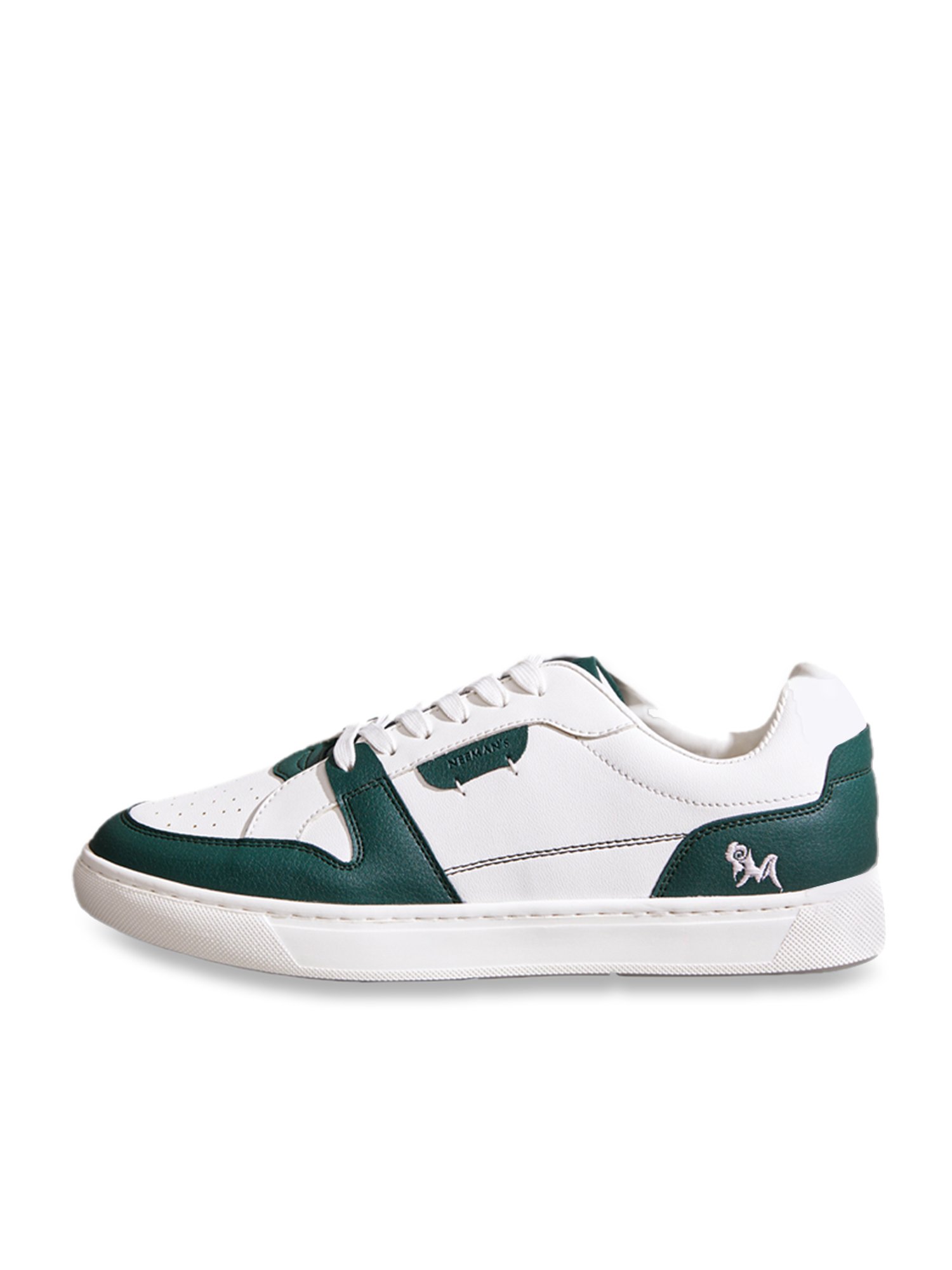 Neemans Men's Retro Slick Green & White Casual Sneakers
