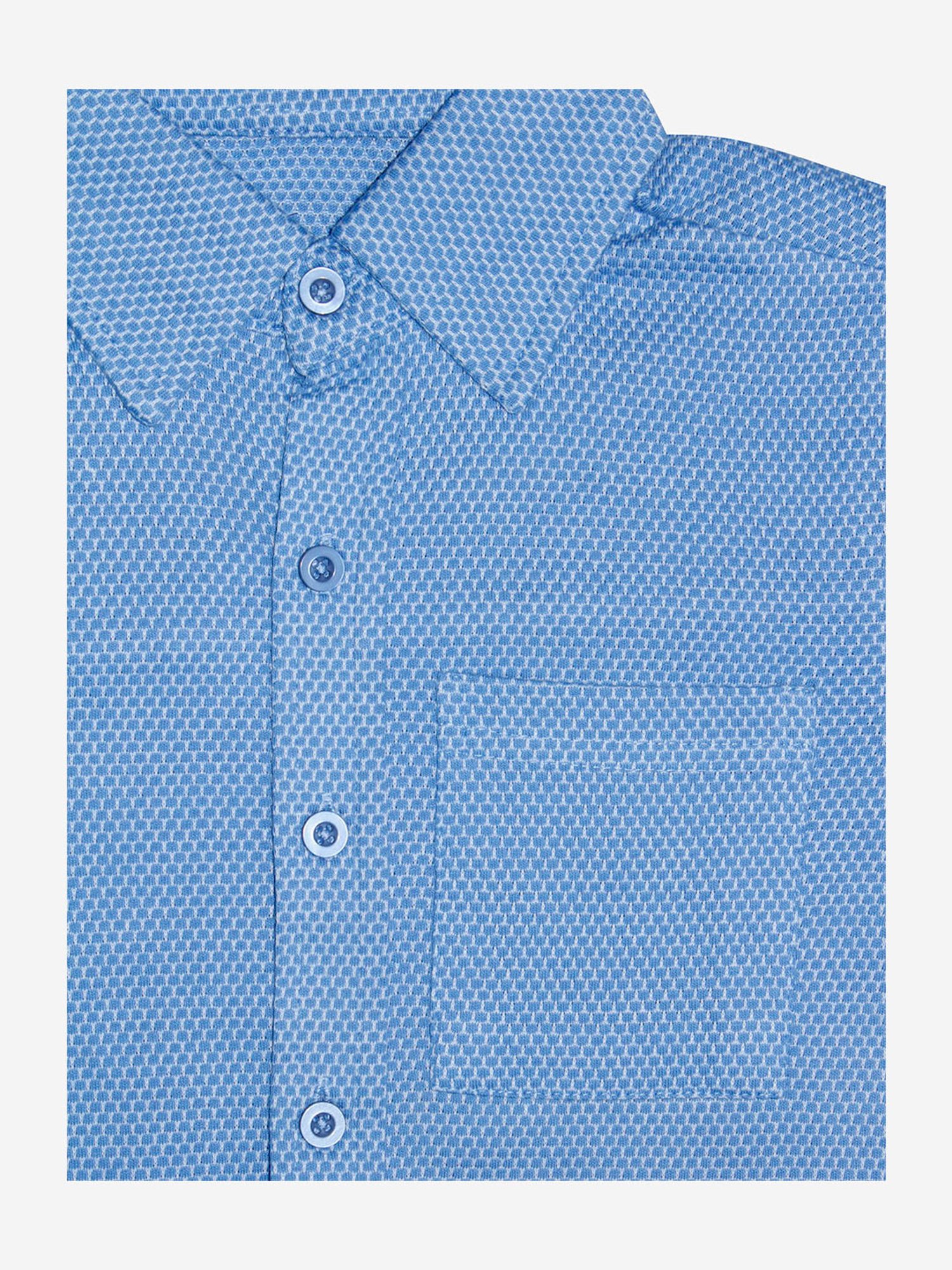 Kiddopanti Kids Blue Self Design Shirt