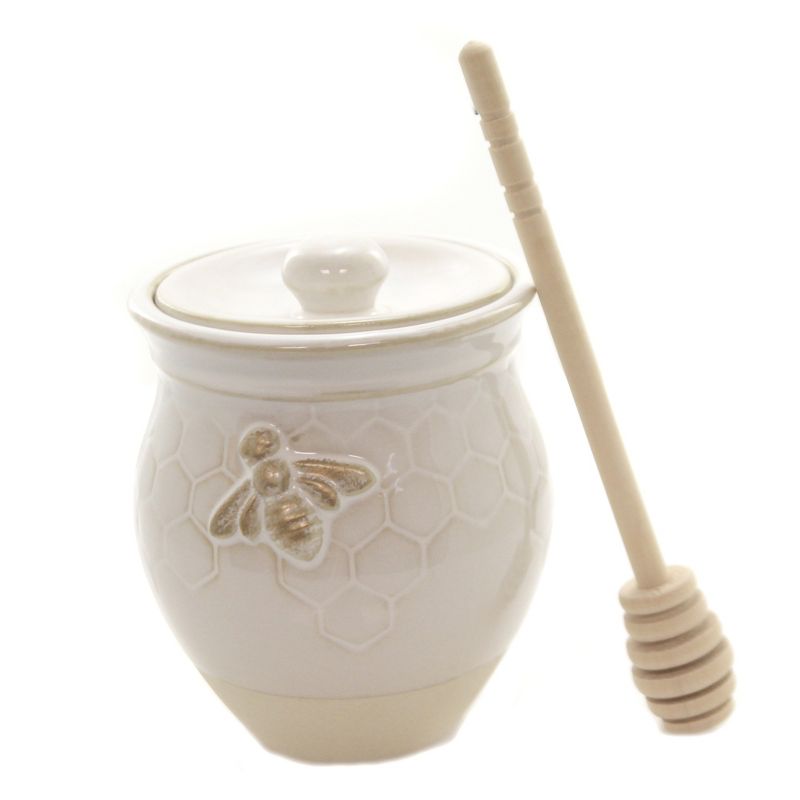 Tabletop 4.5" Honey Pot With Dipper Save The Bees Amscan  -  Food Storage Containers