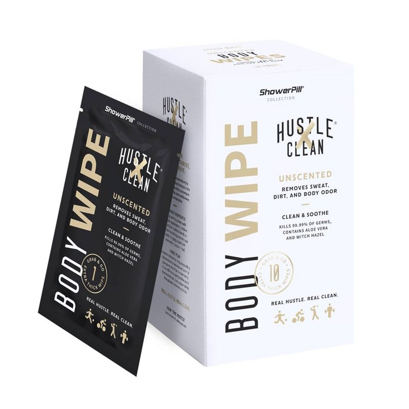 Hustle Clean Body Wipes Box Unscented - 10ct
